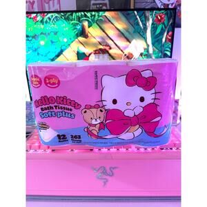 Hello Kitty Bath Tissue Soft Plus 12 Roll 3-Ply Kawaii Toilet Paper Korea Sanrio